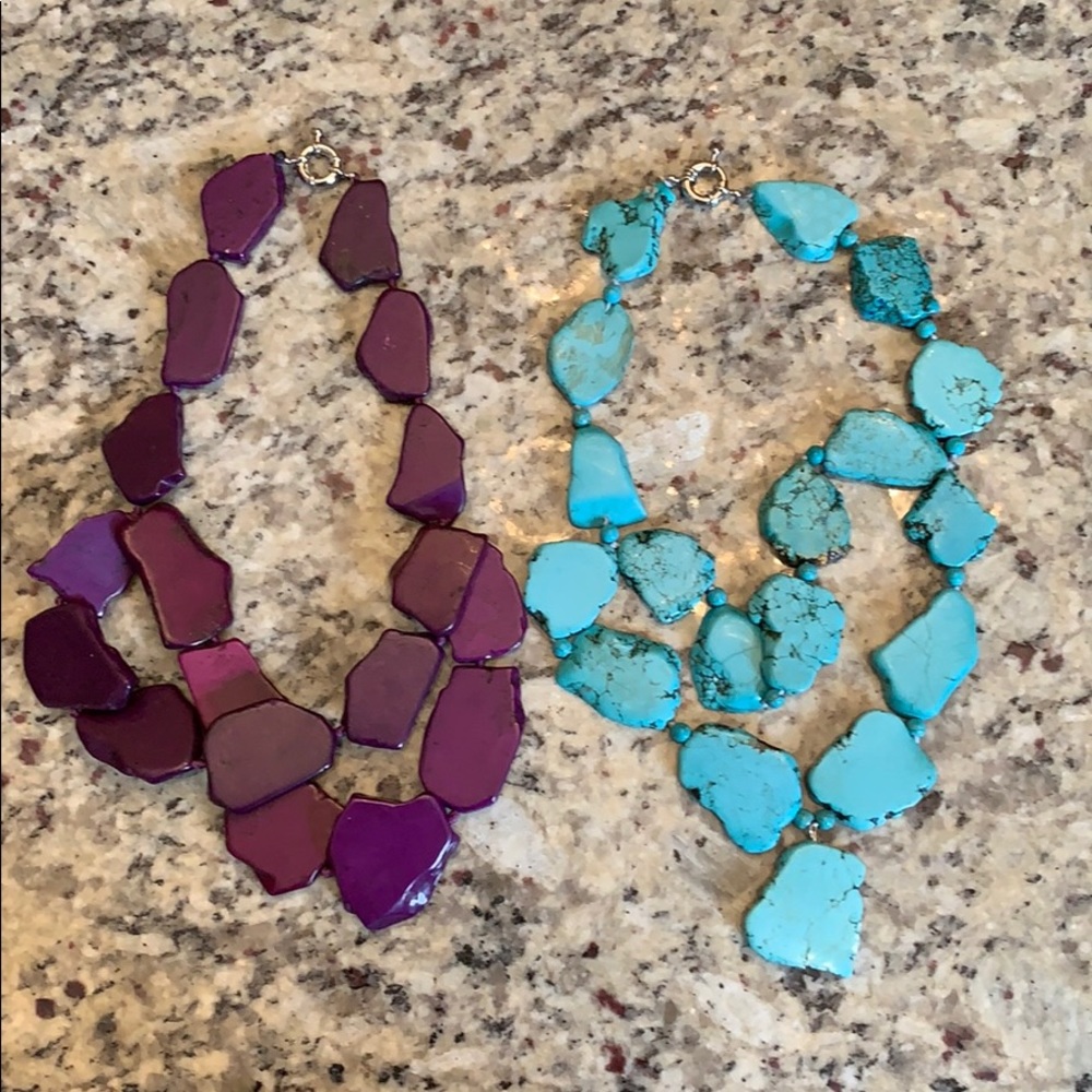 Stone statement necklace bundle